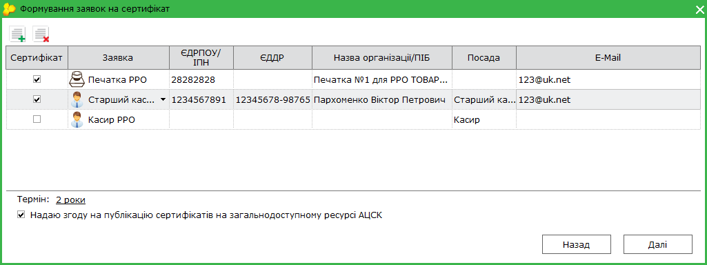 формування заявок на ецп для прро